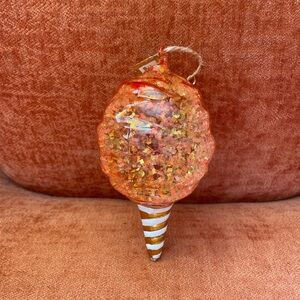 Glitterville Orange / Peach color  Cone Ornament